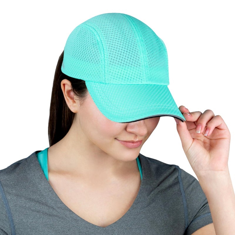 TrailHeads Women's Race Day Performance Running Cap, Lightweight & Quick Drying Mesh Sports Hat with Reflective Trim, Adjustable Fit - Seafoam Green - Image 1